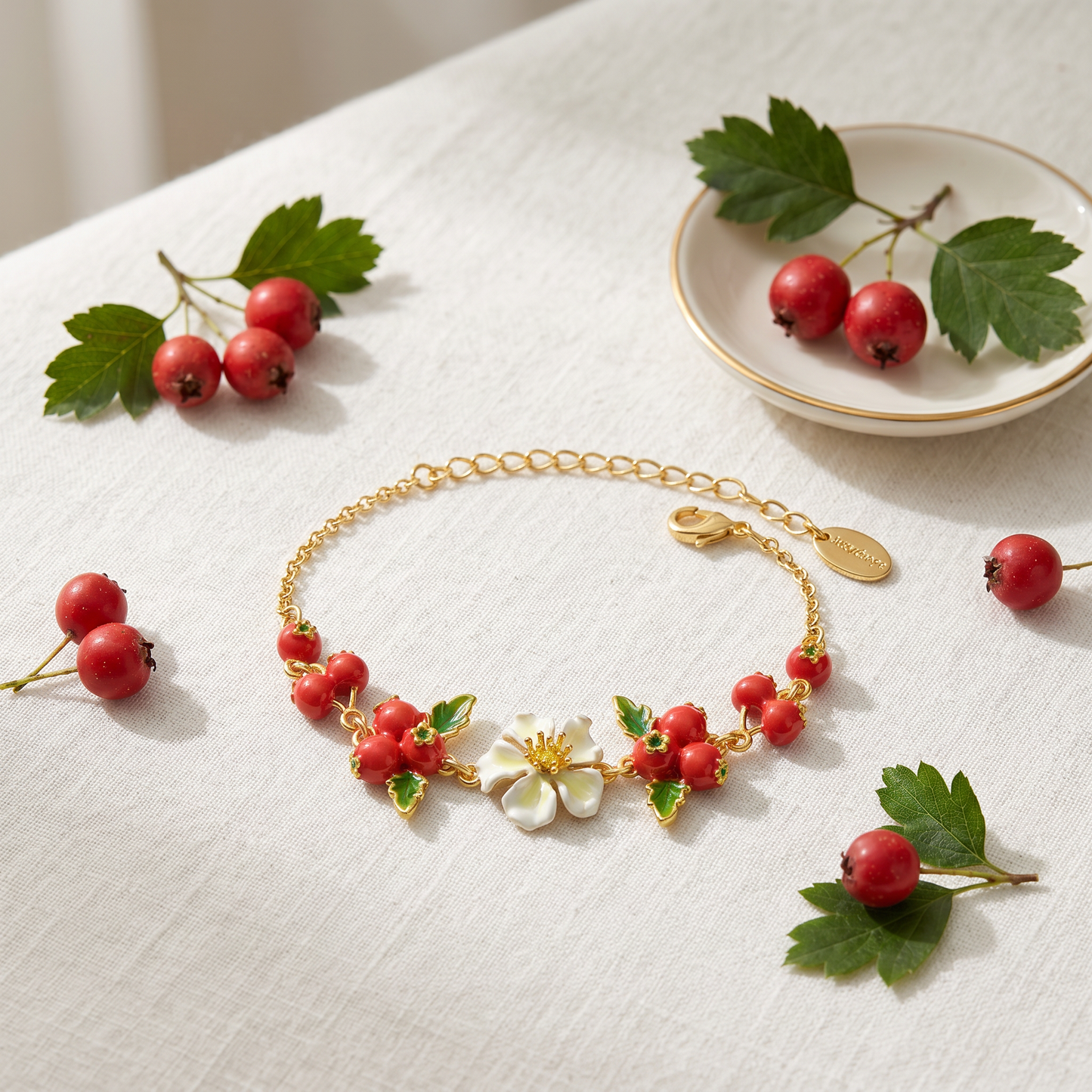 Flower Berry Charm Bracelet