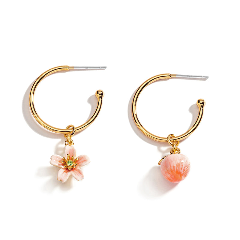 Peach Blossom Hoop Earrings