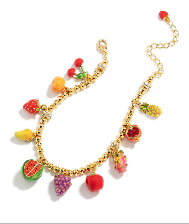 Colorful Fruit Charm Bracelet