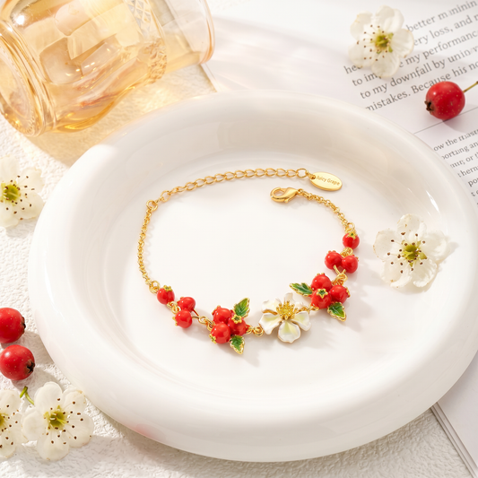Flower Berry Charm Bracelet