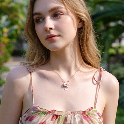Pink Rose Necklace