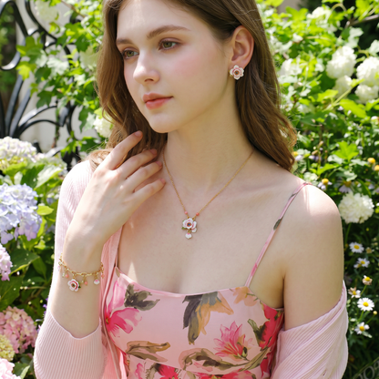 Pink Rose Jewelry Set