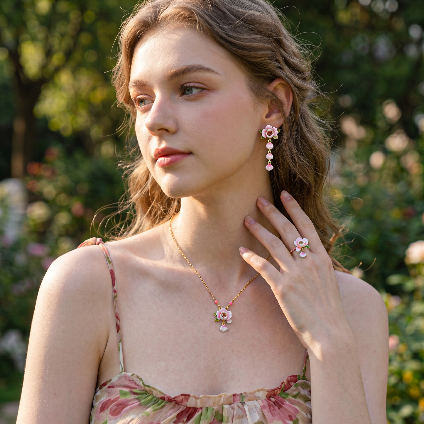 Pink Rose Necklace