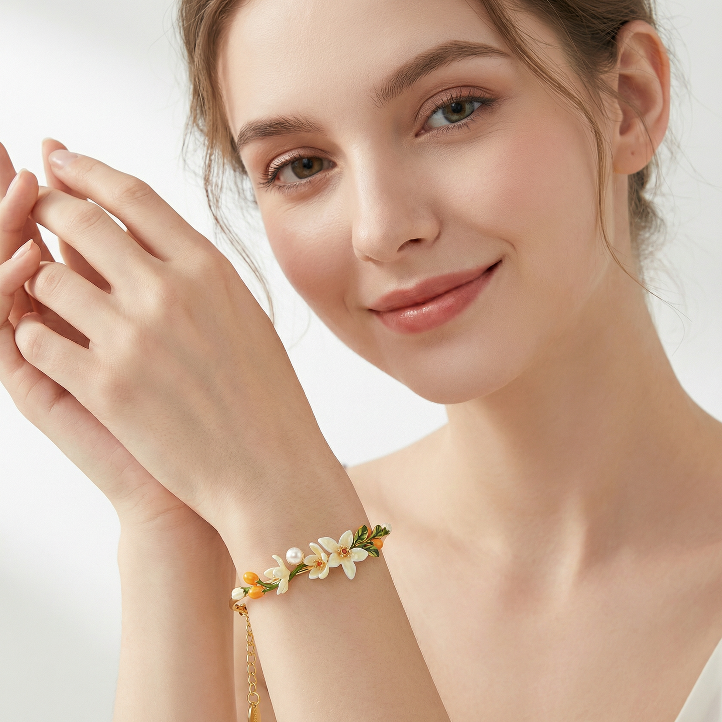 Orange Blossom Bracelet With Pearl