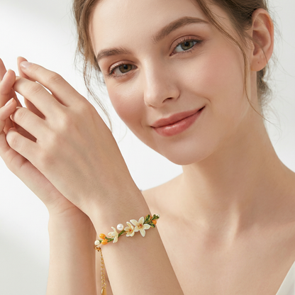 Orange Blossom Bracelet With Pearl