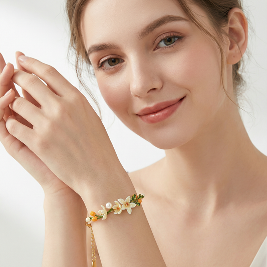 Orange Blossom Bracelet With Pearl