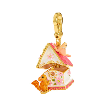 Squirrel Hut Locket Pendant