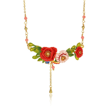 Poppy Flower Jewelry Set