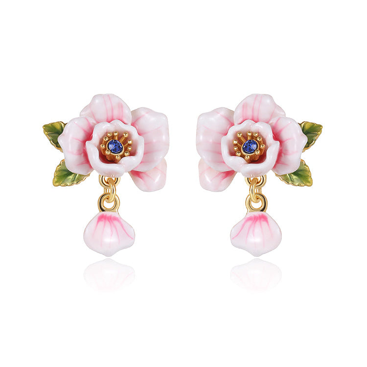 Pink Rose Earrings