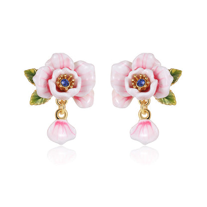 Pink Rose Earrings