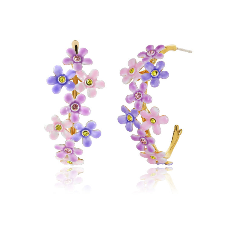 Forget-Me-Not Hoop Earrings