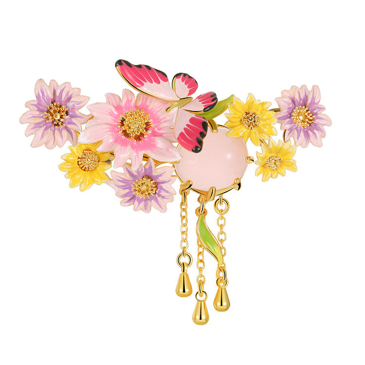 Butterfly Flower Brooch