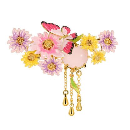 Butterfly Flower Brooch