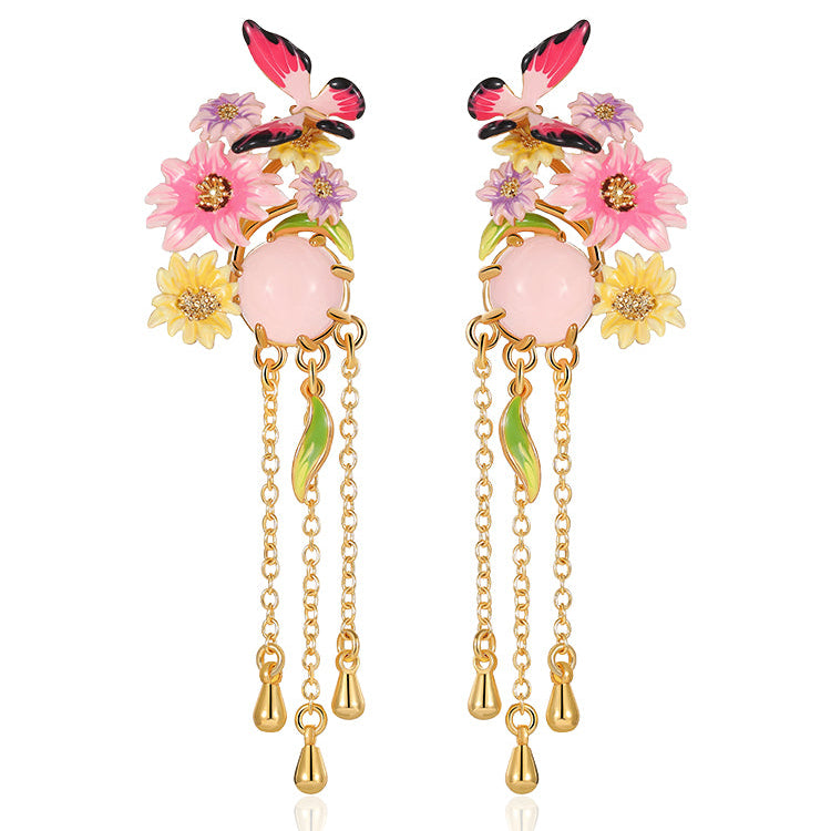 Butterfly Flower Earrings