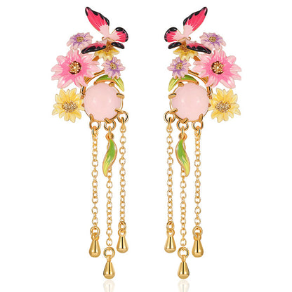 Butterfly Flower Earrings