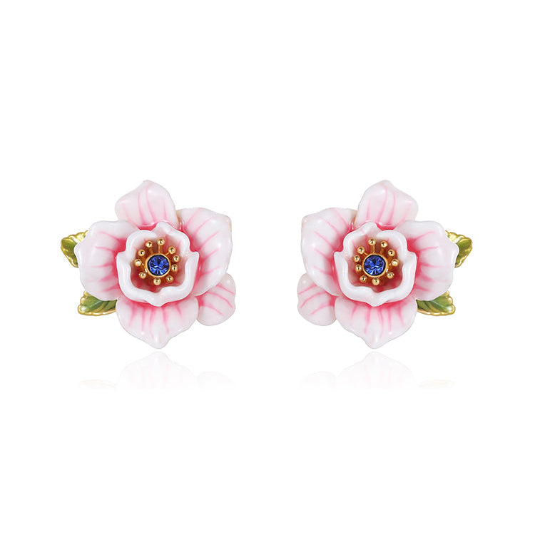 Pink Rose Stud Earrings
