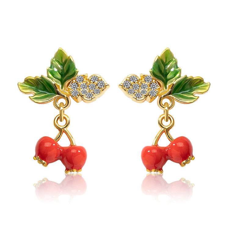 Leaves Berries Earrings