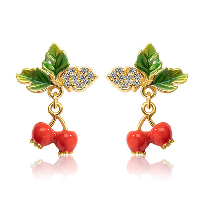 Leaves Berries Earrings