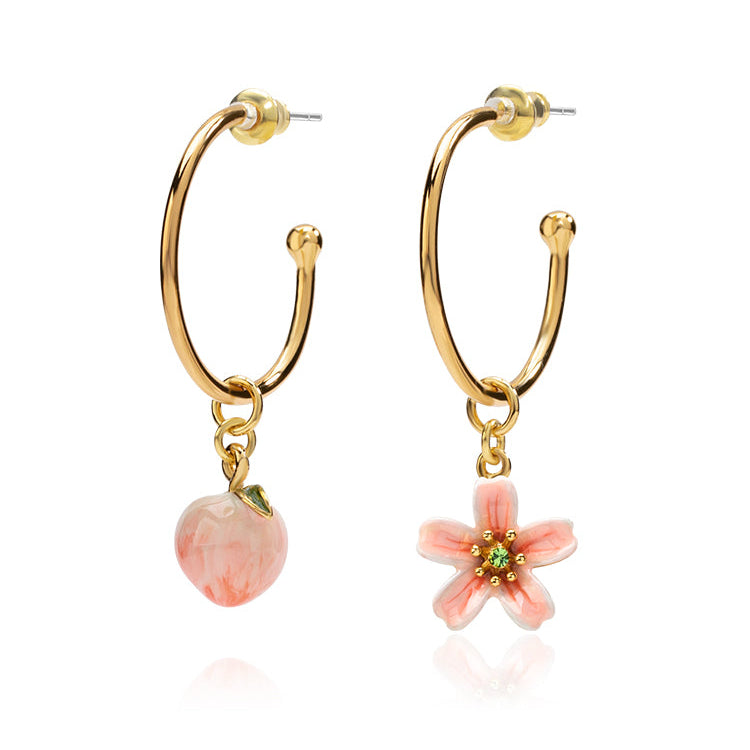 Peach Blossom Hoop Earrings