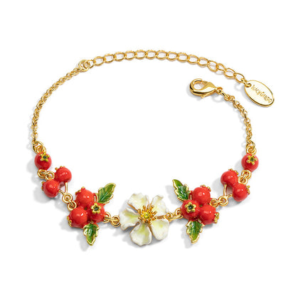 Flower Berry Charm Bracelet