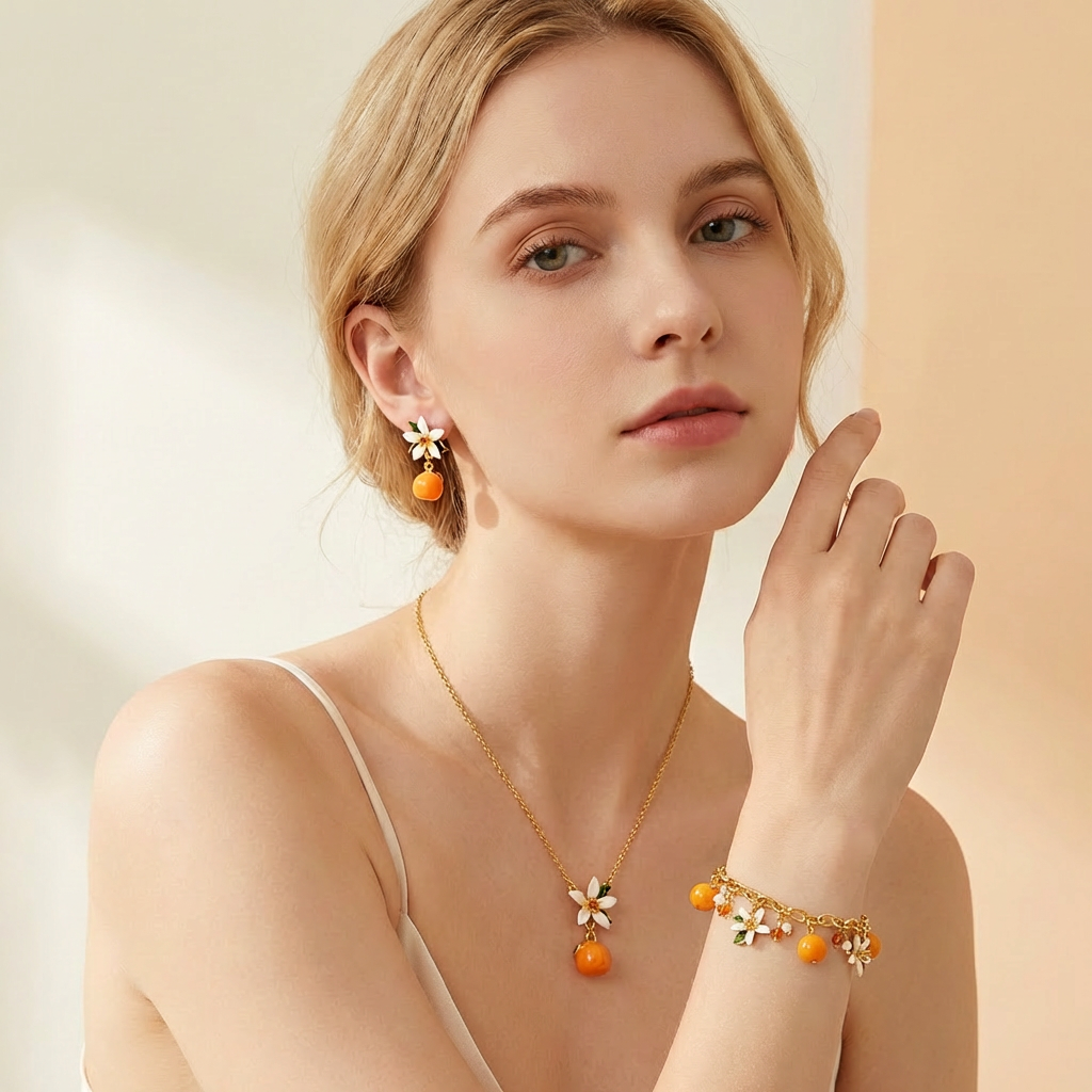Orange Pendant Necklace