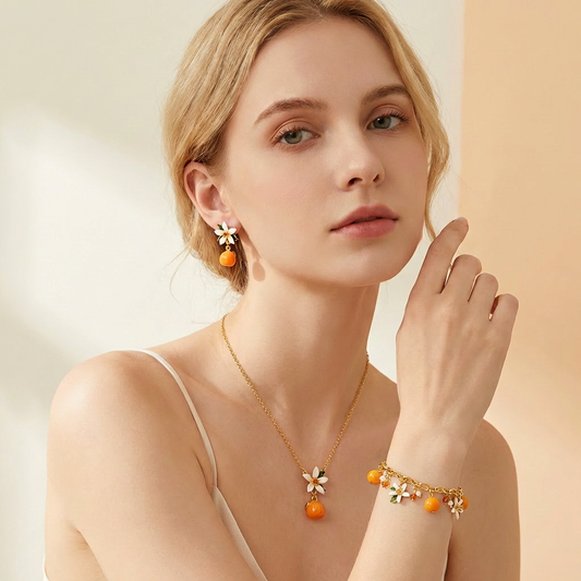 Orange Blossom Jewelry Set