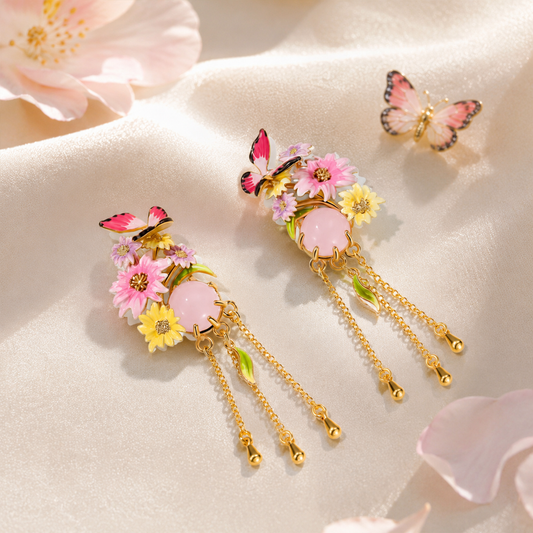 Butterfly Flower Earrings