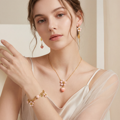 Peach Blossom Jewelry Set