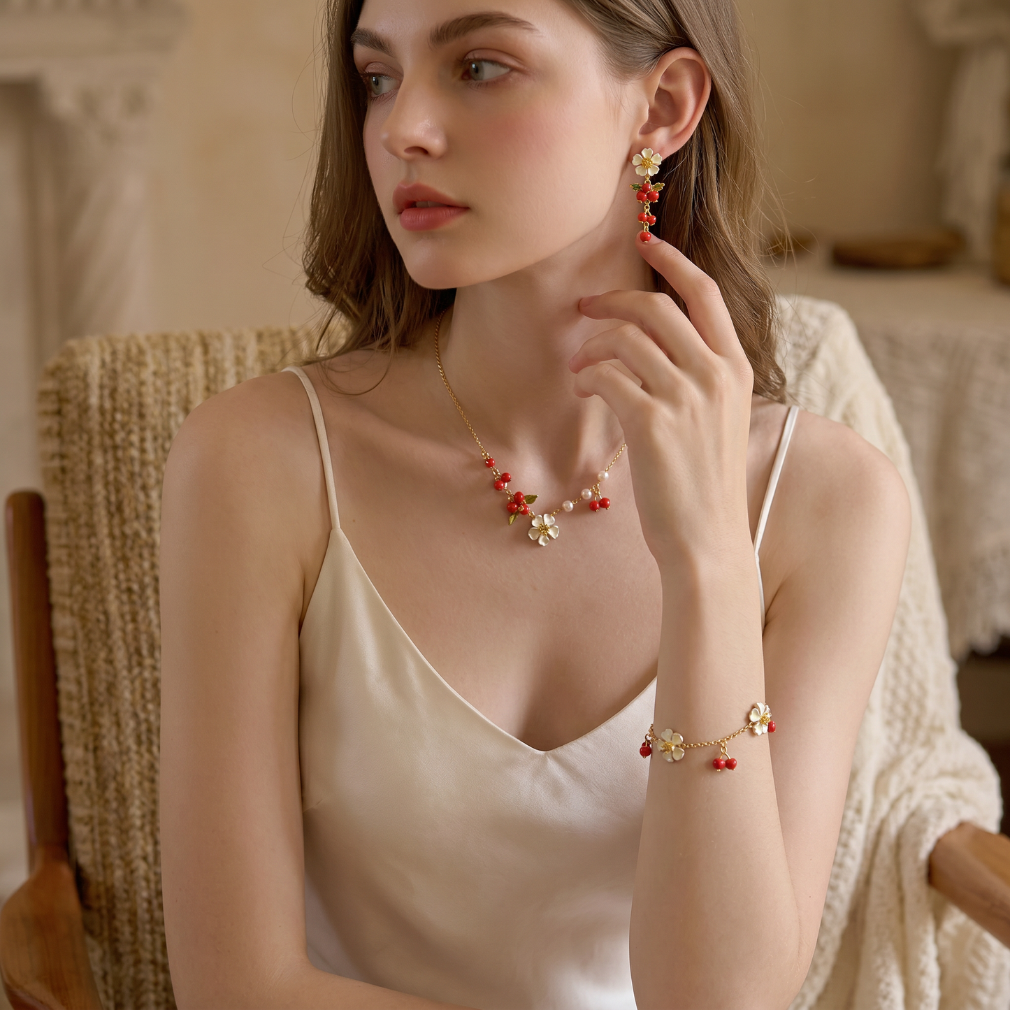 Flower Berry Jewelry Set