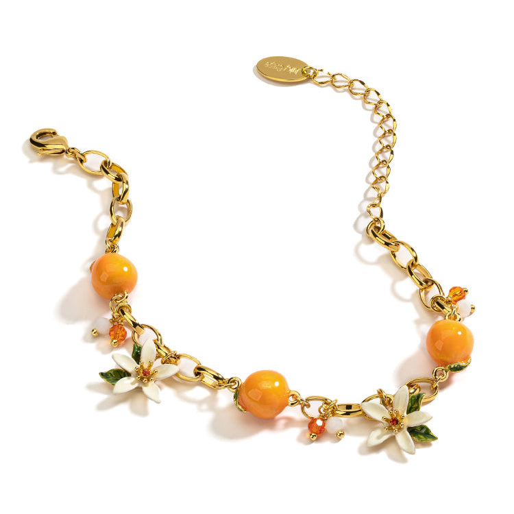 Orange Bracelet With Flowers
