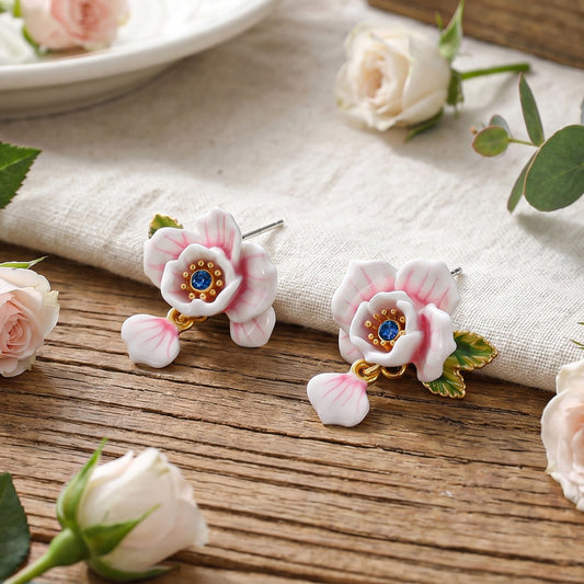 Pink Rose Earrings