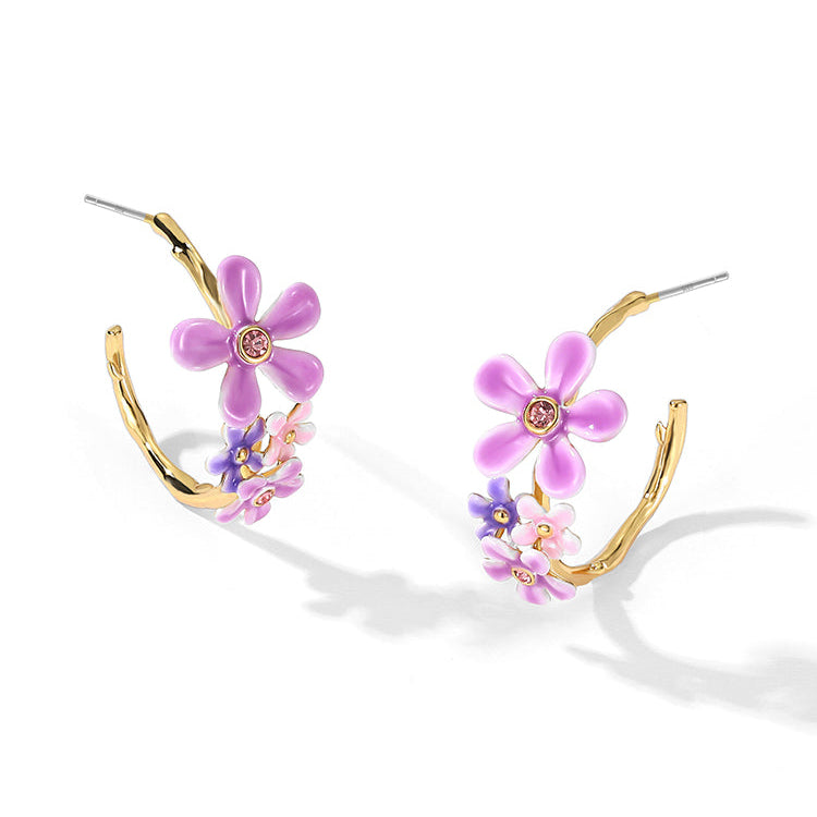 Forget-Me-Not Hoop Earrings
