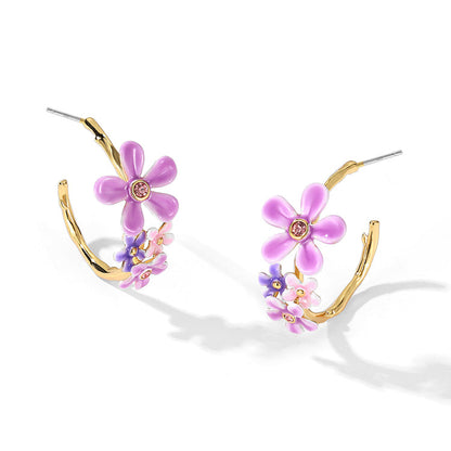 Forget-Me-Not Hoop Earrings