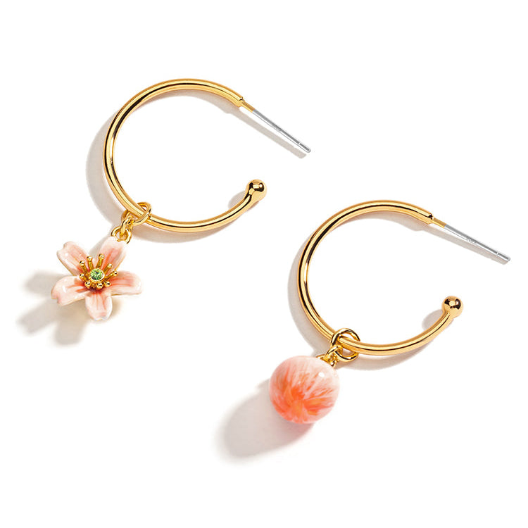 Peach Blossom Hoop Earrings