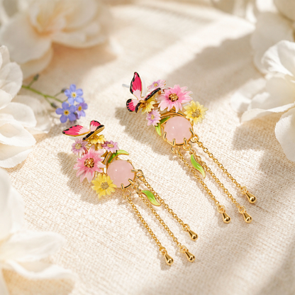 Butterfly Flower Earrings
