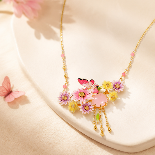 Butterfly Flower Necklace