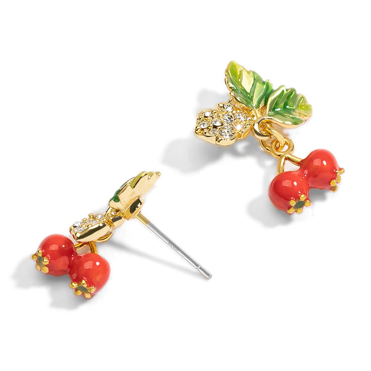 Leaves Berries Earrings