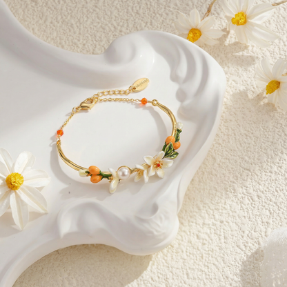 Orange Blossom Bracelet With Pearl