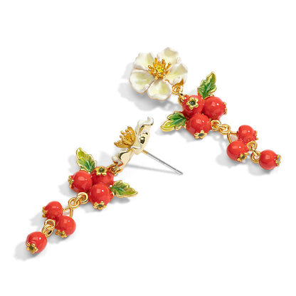 Flower and Fruit Drop Earrings