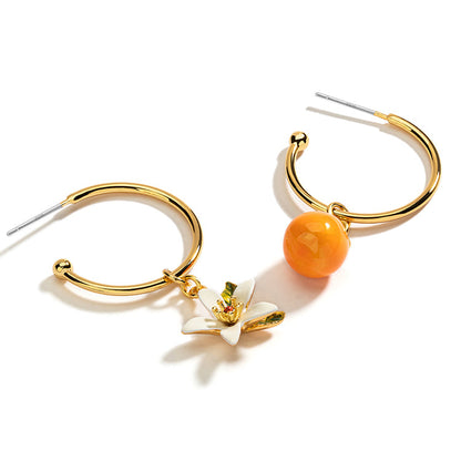 Orange Hoop Earrings