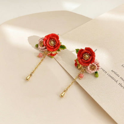 Poppy Flower Jewelry Set