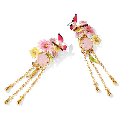 Butterfly Flower Earrings