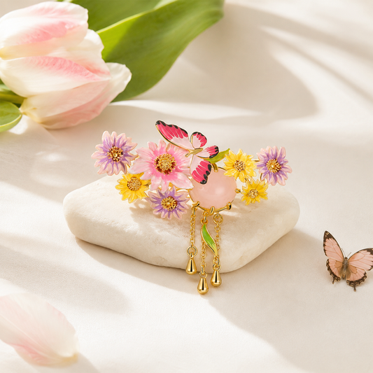 Butterfly Flower Brooch