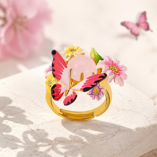 Butterfly Flower Ring