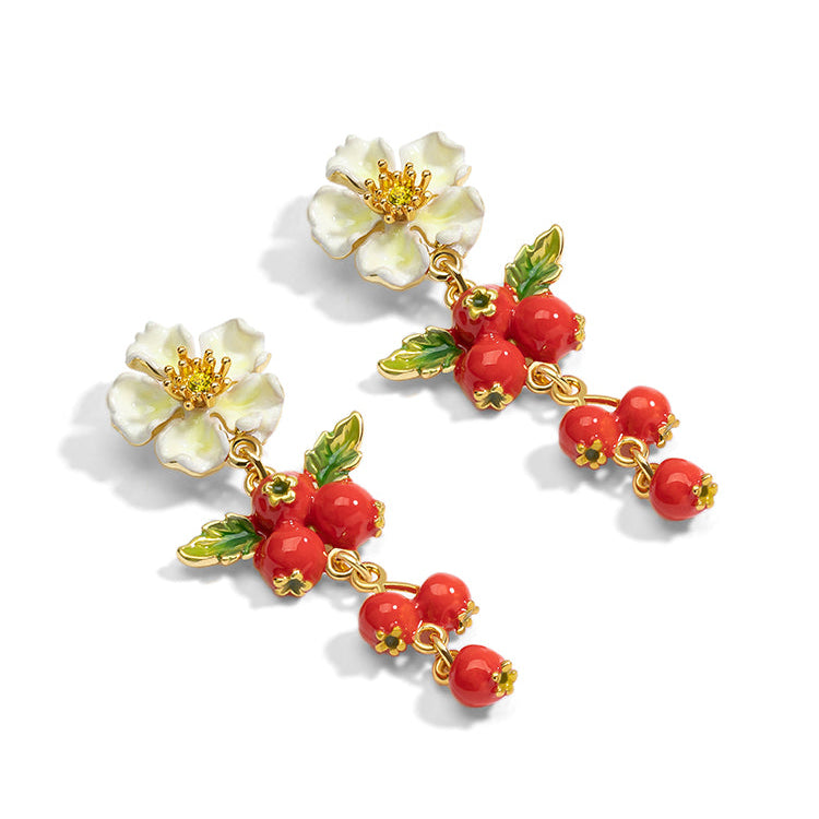 Flower and Fruit Drop Earrings