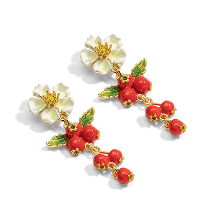 Flower and Fruit Drop Earrings