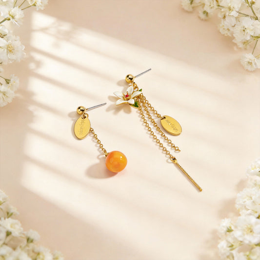 Orange Tassel Earrings
