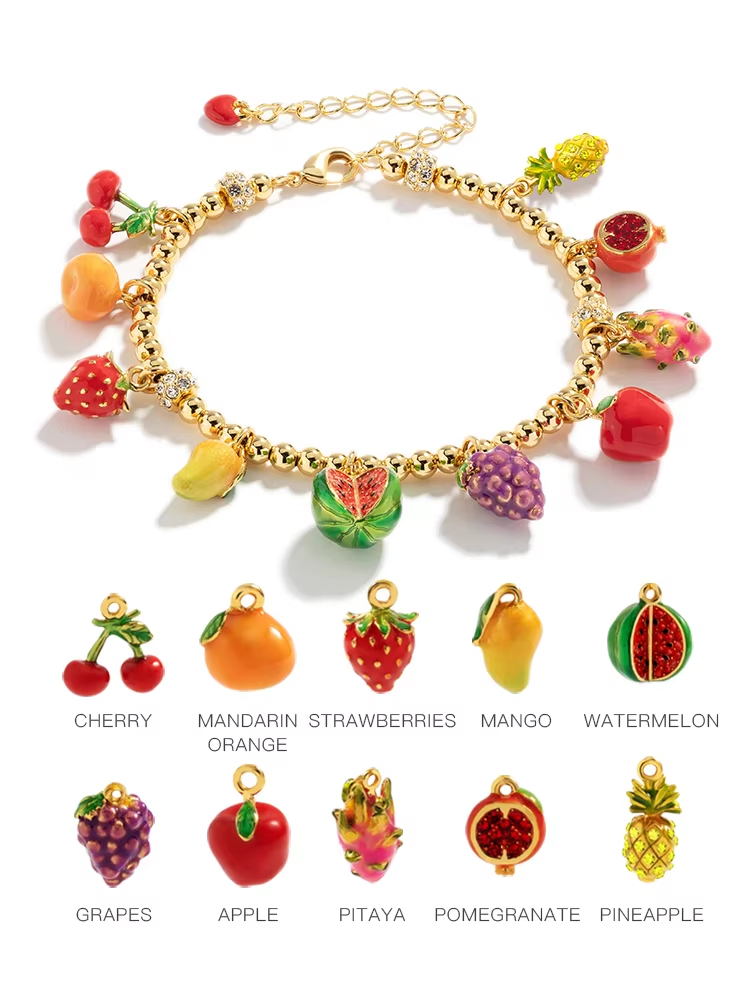 Colorful Fruit Charm Bracelet