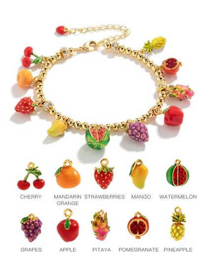 Colorful Fruit Charm Bracelet