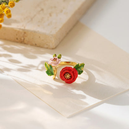Poppy Flower Jewelry Set